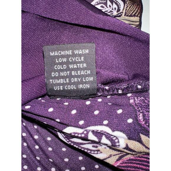 Vintage PIANO Women’s Blouse Front tie closure Bell sleeves Purple 2X Whimsygoth - Picture 8 of 11